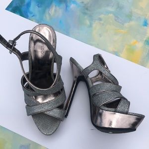 Silver high heels